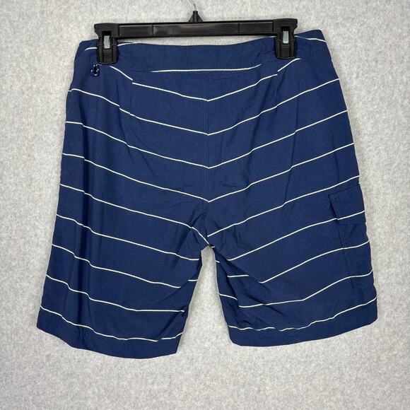 J Crew Swim Trunks Mens Size 29 Navy‎ Shorts Striped Nautical Preppy 8" Inseam - Picture 6 of 12